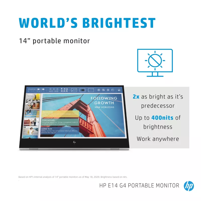 HP E-Series E14 G4 computermonitor 35,6 cm (14 inch) 1920 x 1080 pixel Full HD LED wit