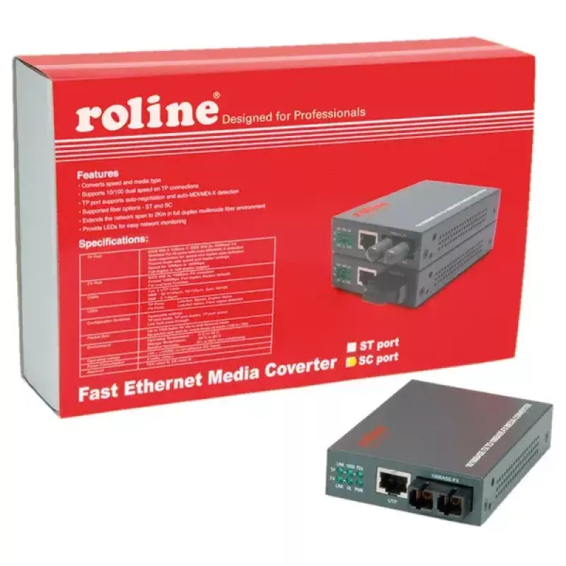 Fast Ethernet-converter ROLINE RC-100FX/SC