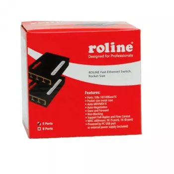 Fast Ethernet-switch ROLINE 21.14.3133 Pocket 5 poorten