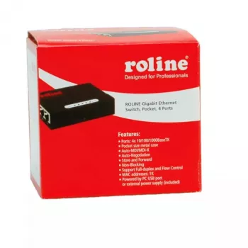 Gigabit Ethernet-switch ROLINE Pocket 4 poorten