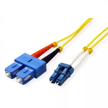 ROLINE 21.15.8791 Duplex glasvezel patchkabel, LC/SC, OS2 9/125 µm, 1 m, geel