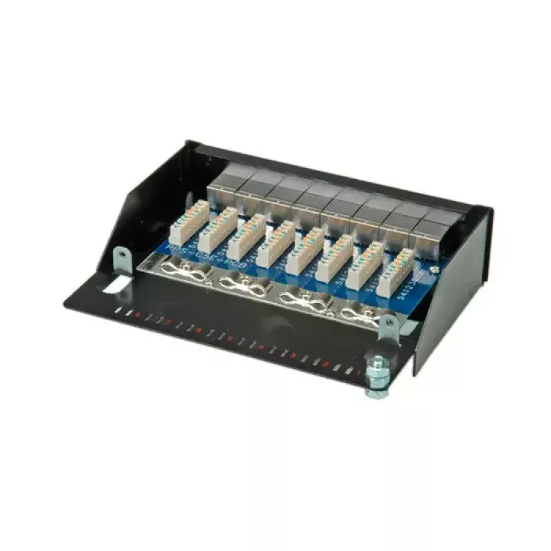 Wandmontage-patchpanel ROLINE Cat.5e 8 poorten STP zwart