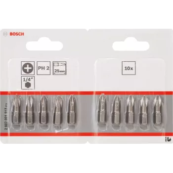 Schroefbit Bosch 2607001512 extra hard 10 stuks PH 2 25 mm