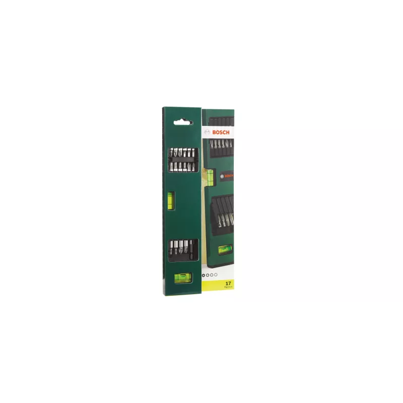 Bosch 2607017070 Schroevendraaierbitset met waterpas, 17 stuks