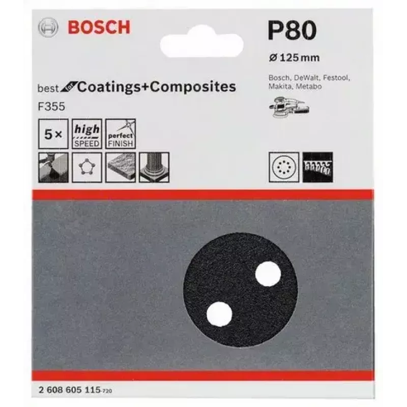 Schuurblad Bosch F355 5 stuks 2608605115