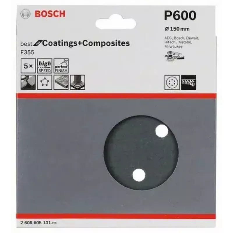 Schuurblad Bosch F355 5 stuks 2608605131