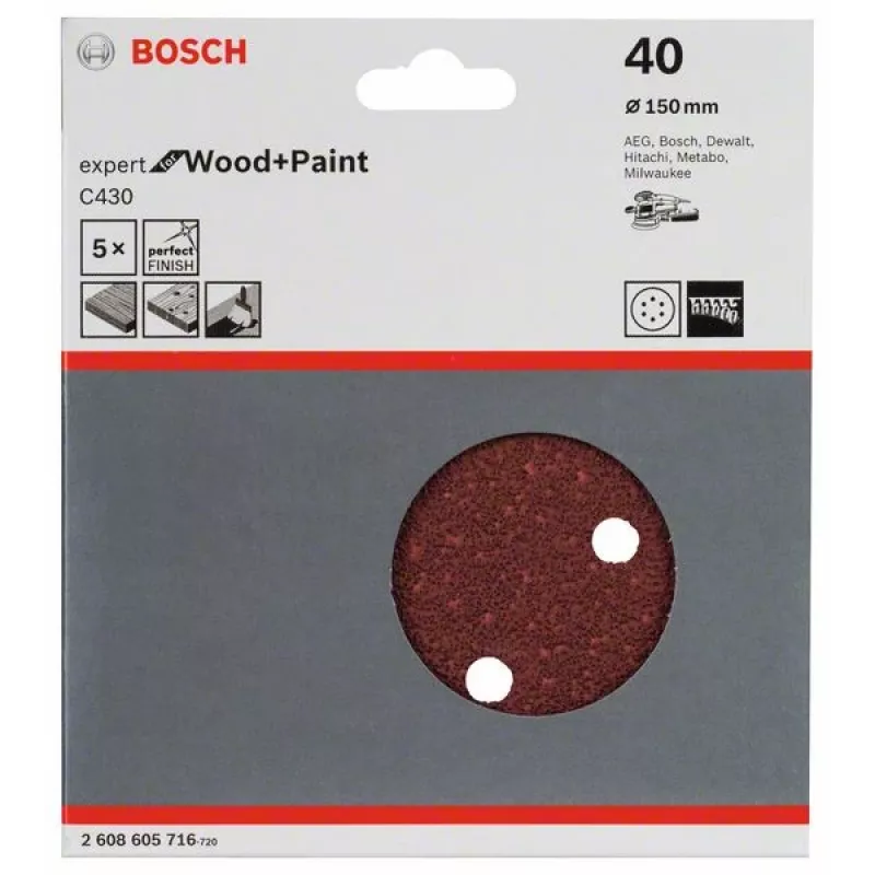 Bosch 2 608 605 716 handschuuraccessoire schuurblad P40 5 stuks