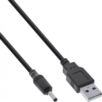 InLine USB-DC-voedingsadapterkabel, USB A-stekker naar DC 3,5x1,35mm, 1m
