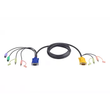 ATEN 2L-5302P PS/2 KVM-kabel met audio, 1,8 m