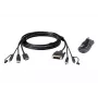 ATEN HDMI naar DVI-D USB USB KVM-kabel met audio; 1,8 m USB HDMI naar DVI-D Secure KVM