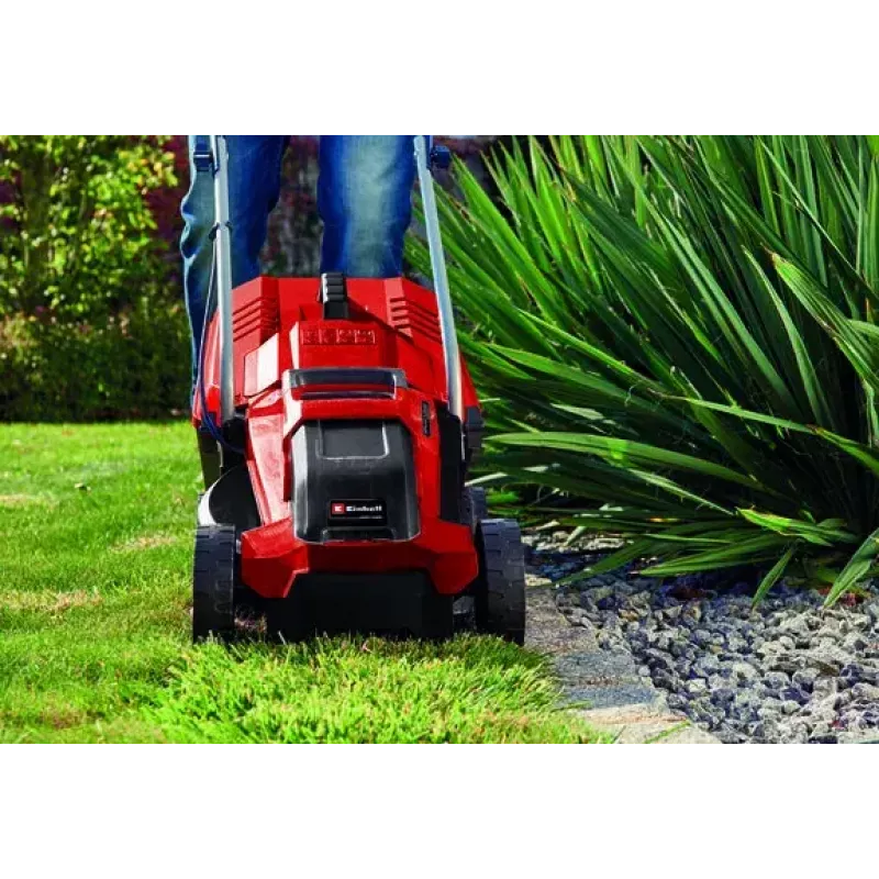 Grasmaaier met wielaandrijving Einhell GE-CM 18/32 Li-Solo accu zwart rood