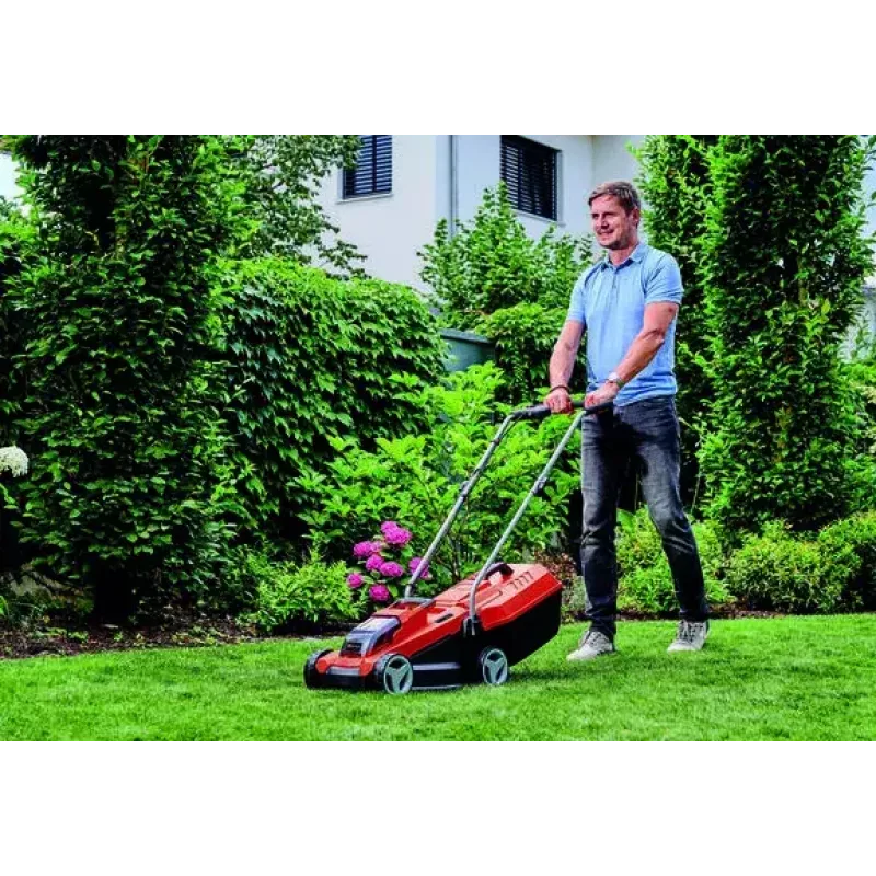 Grasmaaier met wielaandrijving Einhell GE-CM 18/32 Li-Solo accu zwart rood