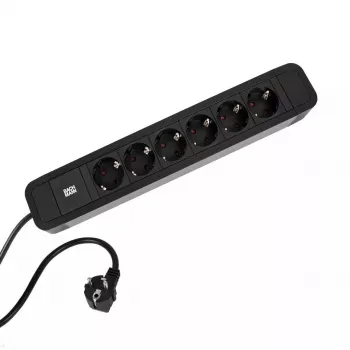 Verlengsnoer Bachmann PRIMO 2 2m 6 AC-uitgangen indoor zwart