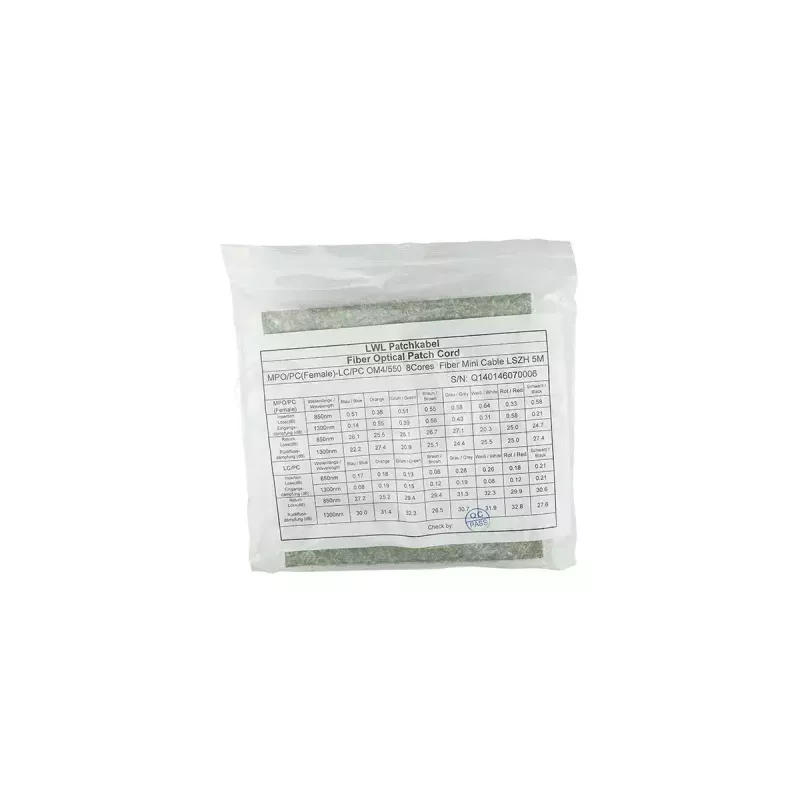 BlueOptics 3HE13896AA-5-BO MPO naar 4x LC Duplex breakout patchkabel, OM4 50/125 µm, LC/UPC, 5 m