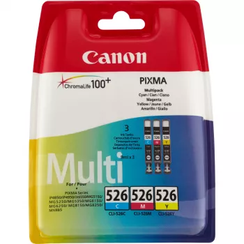 Inktpatroon Canon CLI-526 C/M/Y 3 stuks pigment cyaan magenta geel