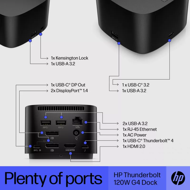 HP Thunderbolt Dock 120W G4 bedrade dockingstation zwart