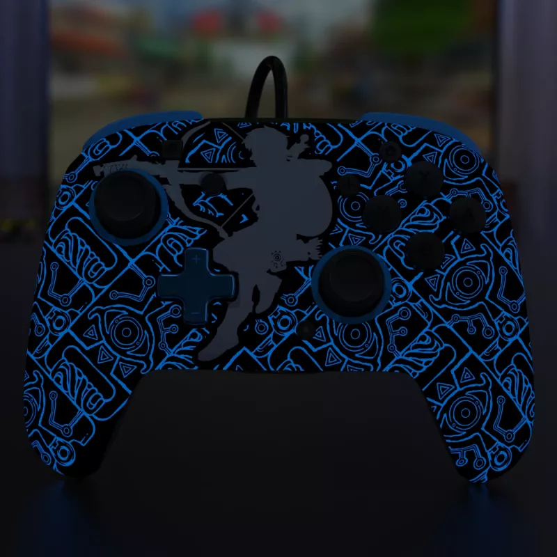 PDP Nintendo Switch Sheikah Shoot REMATCH GLOW controller, gamepad, Nintendo Switch, Nintendo Switch Lite, Nintendo Switch OLED, D-pad, home-knop, analoog/digitaal, bedraad, USB