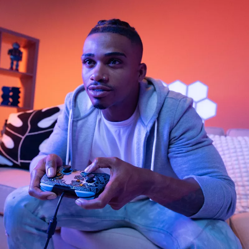 PDP Nintendo Switch Sheikah Shoot REMATCH GLOW controller, gamepad, Nintendo Switch, Nintendo Switch Lite, Nintendo Switch OLED, D-pad, home-knop, analoog/digitaal, bedraad, USB