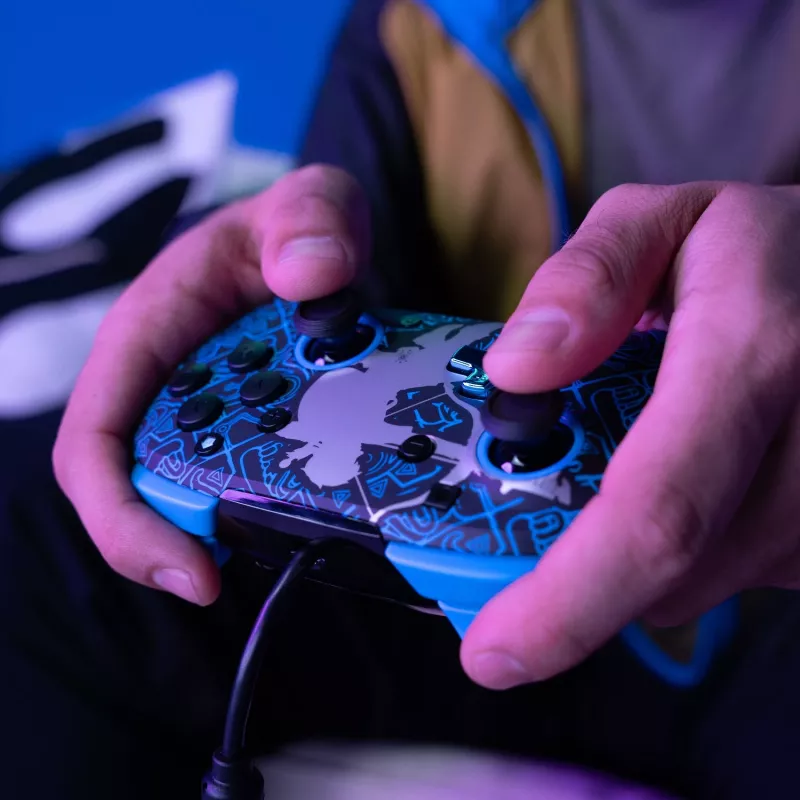 PDP Nintendo Switch Sheikah Shoot REMATCH GLOW controller, gamepad, Nintendo Switch, Nintendo Switch Lite, Nintendo Switch OLED, D-pad, home-knop, analoog/digitaal, bedraad, USB