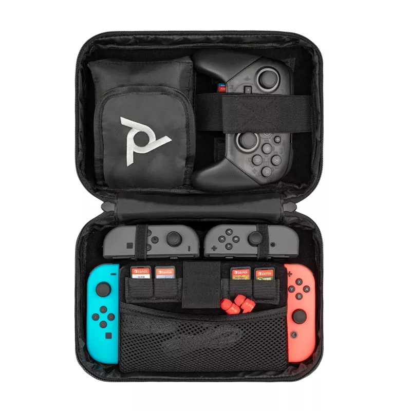 PDP Commuter Case - Elite Edition, hoes, Nintendo, zwart, grijs, Nintendo Switch, Nintendo Switch Lite, Nintendo Switch OLED, valbestendig, krasbestendig, rits