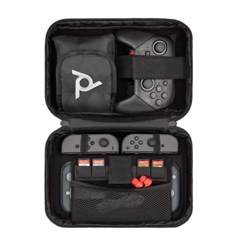 PDP Commuter Case - Elite Edition, hoes, Nintendo, zwart, grijs, Nintendo Switch, Nintendo Switch Lite, Nintendo Switch OLED, valbestendig, krasbestendig, rits