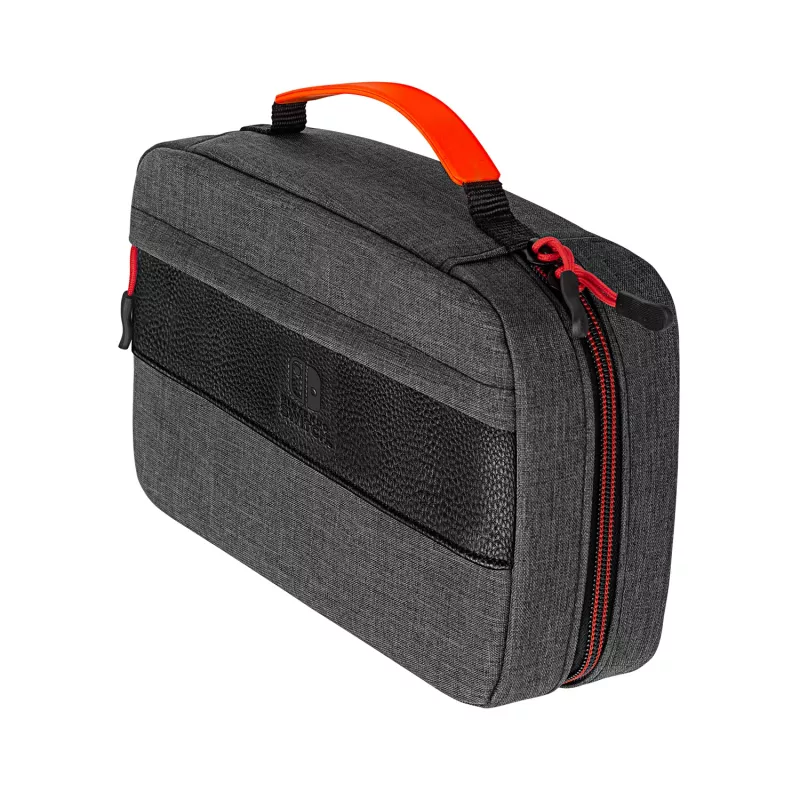 PDP Commuter Case - Elite Edition, hoes, Nintendo, zwart, grijs, Nintendo Switch, Nintendo Switch Lite, Nintendo Switch OLED, valbestendig, krasbestendig, rits