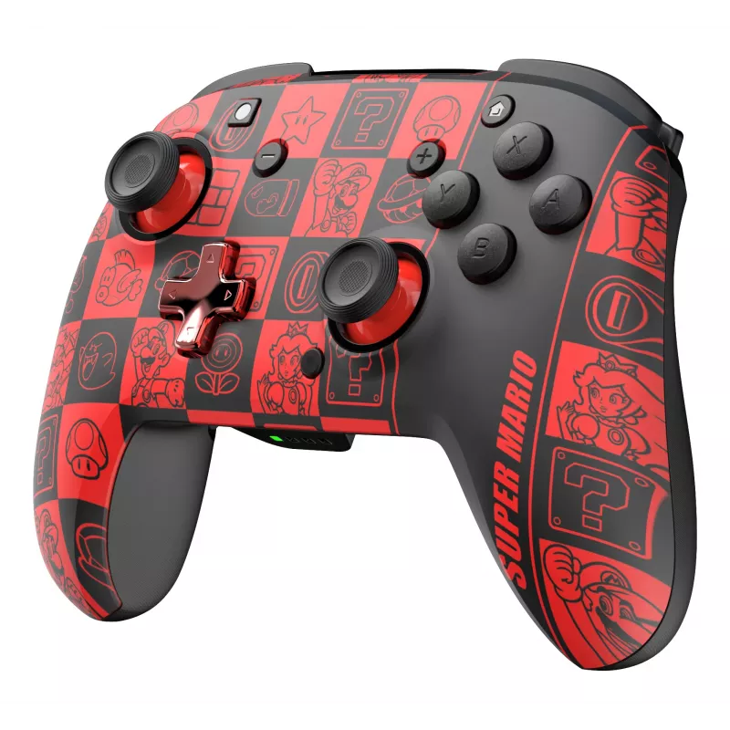 PDP REMATCH GLOW zwart, groen, rood gamepad analoog/digitaal Nintendo Switch, Nintendo Switch OLED
