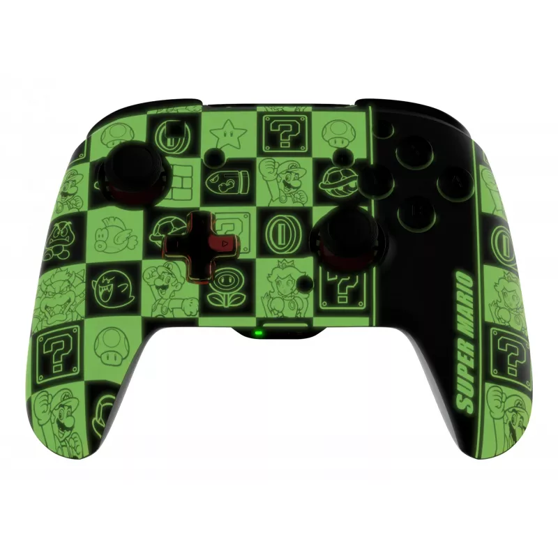 PDP REMATCH GLOW zwart, groen, rood gamepad analoog/digitaal Nintendo Switch, Nintendo Switch OLED