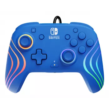 PDP Afterglow Wave blauw USB-gamepad analoog/digitaal Nintendo Switch, Nintendo Switch OLED