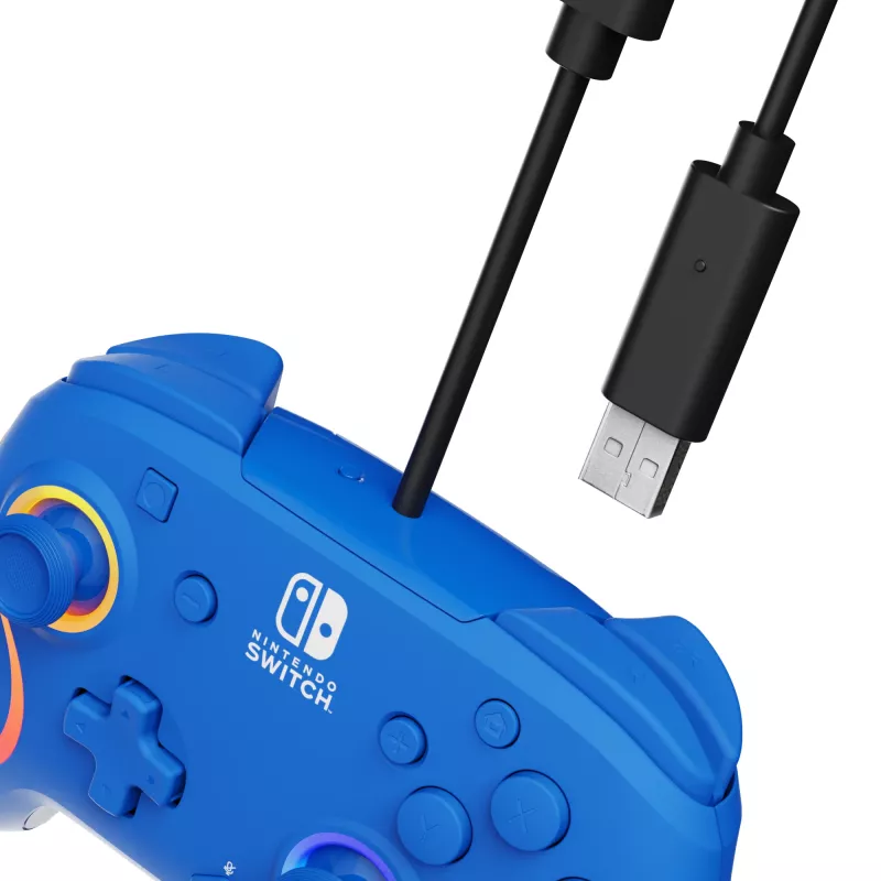 PDP Afterglow Wave blauw USB-gamepad analoog/digitaal Nintendo Switch, Nintendo Switch OLED