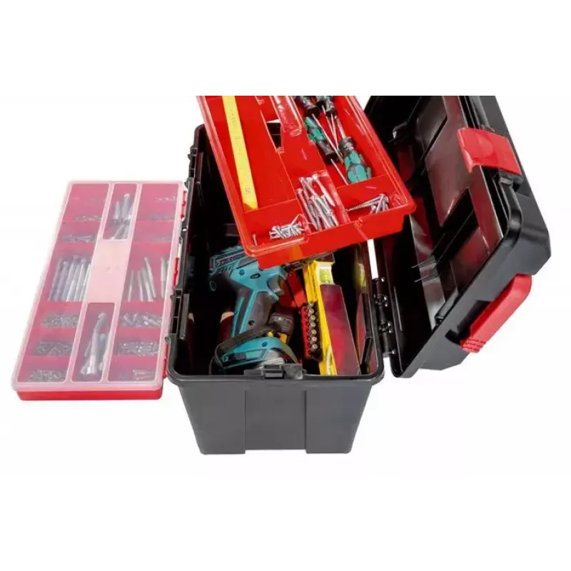 Parat 5811000391 kleinmateriaal- / gereedschapskoffer, polypropyleen, zwart-rood