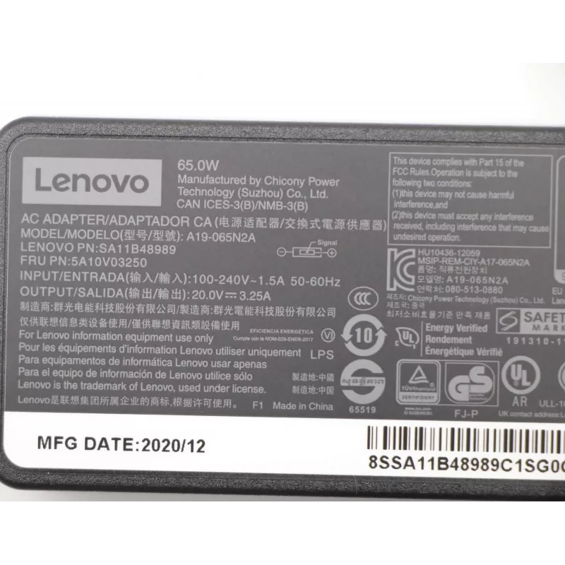 Lenovo 5A10V03250 voeding indoor 65 W zwart