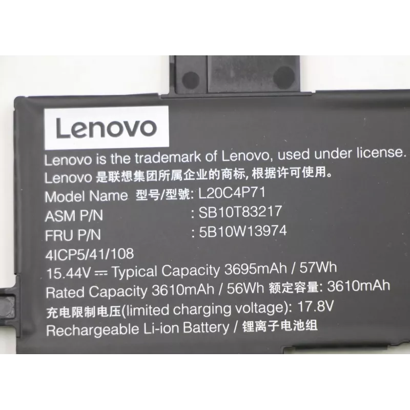 Laptopaccu Lenovo 57Wh model 5B10W13974 voor compatibele Lenovo-laptops