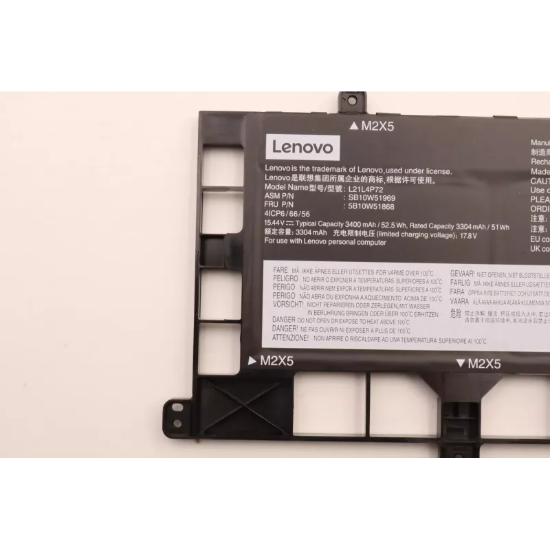 Interne laptopaccu Lenovo 5B10W51868 4 cellen 52,5 Wh voor compatibele Lenovo-notebooks