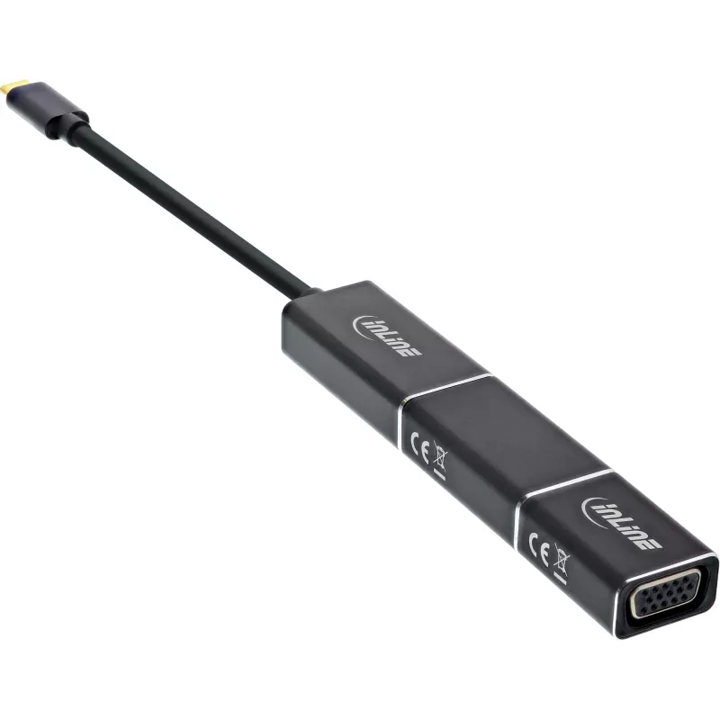 InLine USB-displayconverter set 6-in-1, 4K/60Hz zwart