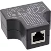 InLine Cat.5e STP T-adapter RJ45-bus naar 2x RJ45-bus zwart