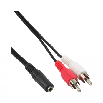Audiokabel 2x cinchstekker / 3,5 mm stereobus 2 m InLine 89940C