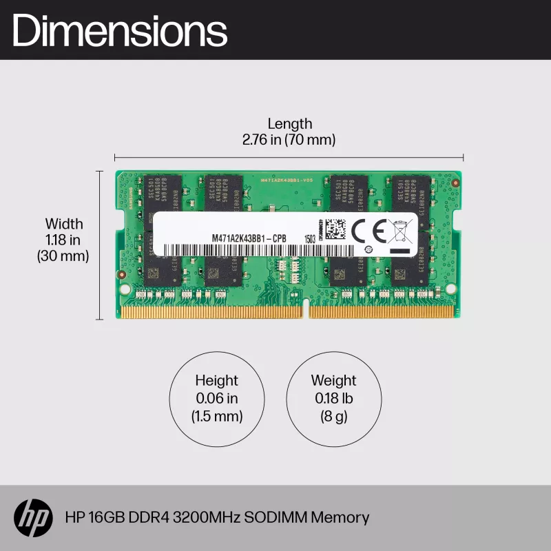 Geheugenmodule HP 16GB DDR4 3200 SODIMM