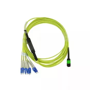 BlueOptics InfiniBand glasvezelkabel 5 m MTP 4x LC groen