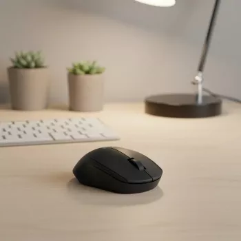 Logitech M330 SILENT PLUS — draadloze muis, rechtshandig, 1000 DPI, 3 knoppen, scrollwiel, zwart, op batterij