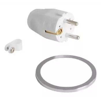Inbouw-tafelstopcontact Bachmann PIX met 2 m netsnoer, wit, Ø 6,8 cm, hoogte 50 mm