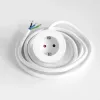 Inbouw-tafelstopcontact Bachmann PIX met 2 m netsnoer, wit, Ø 6,8 cm, hoogte 50 mm