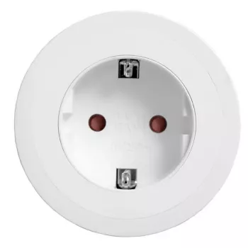 Inbouw-tafelstopcontact Bachmann PIX met 2 m netsnoer, wit, Ø 6,8 cm, hoogte 50 mm