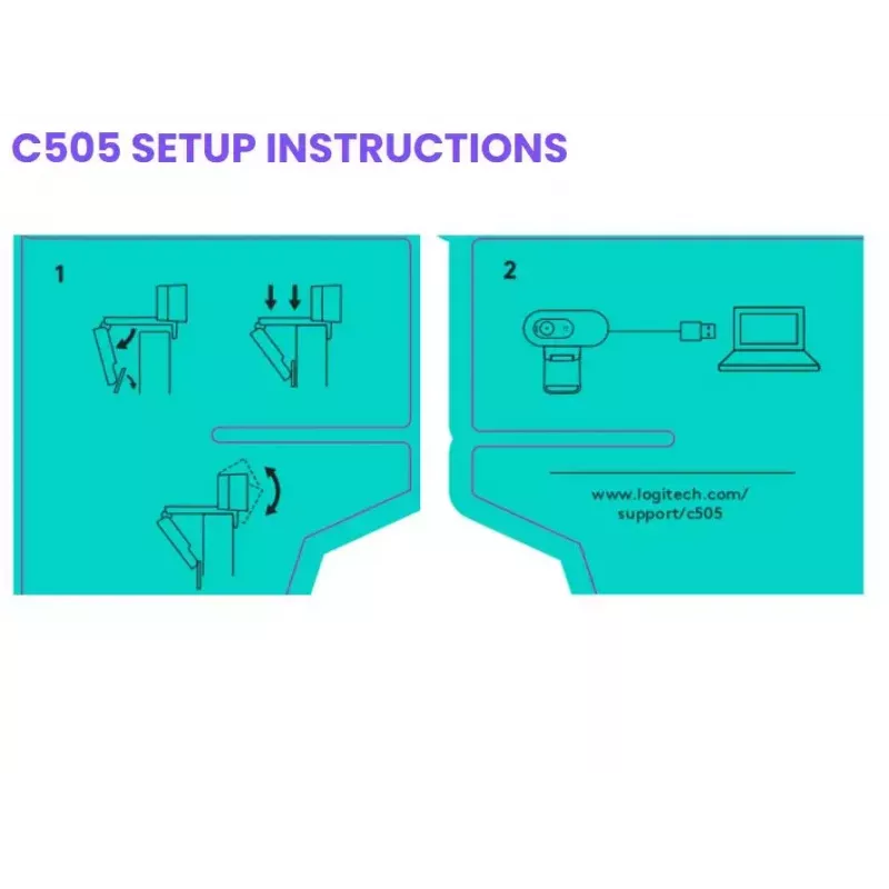 Webcam Logitech C505 HD 1280x720 USB zwart