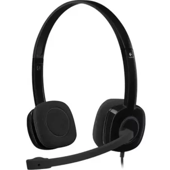 Logitech H151 stereoheadset met ruisonderdrukkende microfoon, bedraad, zwart
