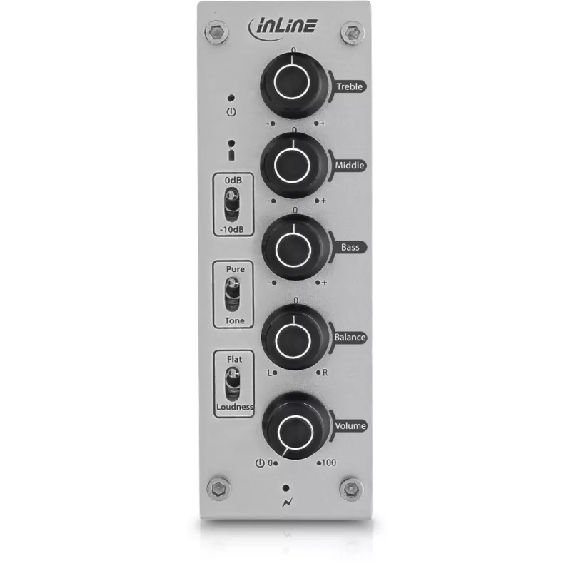 InLine AmpEQ mobiel, Tri-Tone Hi-Res AUDIO voor- en hoofdtelefoonversterker, 3,5 mm stereo