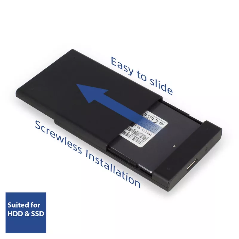 HDD/SSD-behuizing ACT 2,5-inch SATA-harde-schijfbehuizing schroefloos USB 3.2 Gen1