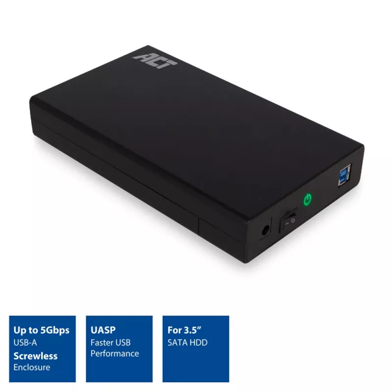 HDD/SSD-behuizing ACT AC1405 3,5 inch SATA USB 3.2 Gen1 zwart