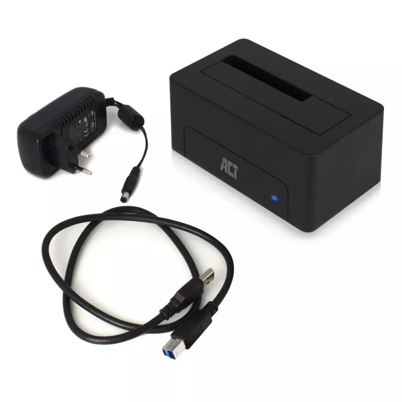 ACT 2,5 inch/3,5 inch SATA HDD/SSD-dockingstation USB 3.2 Gen1 zwart