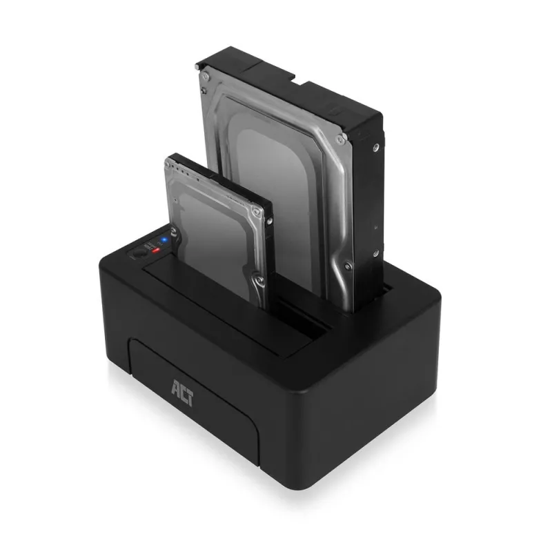 ACT 2,5 inch en 3,5 inch SATA dual-HDD/SSD-dockingstation, USB 3.2 Gen1